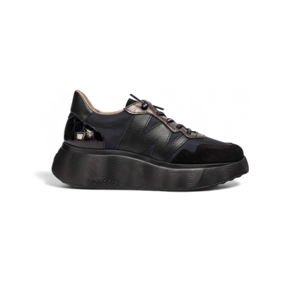 Wonders für Damen. A-3631_941_5792 Leder Turnschuhe Roma 31 schwarz (39), 3 bis 5 cm, Schnürsenkel, Lässig Wonders für Damen. A-3631_941_5792 Leder Turnschuhe Roma 31 schwarz (39), 3 bis 5 cm, Schnürsenkel, Lässig