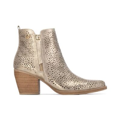 Xti für Damen. 14503705-ORO Stiefelette 145037 gold (40), 3 bis 5 cm, Reißverschluss, Lässig Xti für Damen. 14503705-ORO Stiefelette 145037 gold (40), 3 bis 5 cm, Reißverschluss, Lässig