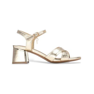 Xti für Damen. 14534401-ORO Sandalen 145344 gold (39), Stoff, 5 bis 8 cm, Schnalle, Lässig, Party, Sportlich Xti für Damen. 14534401-ORO Sandalen 145344 gold (39), Stoff, 5 bis 8 cm, Schnalle, Lässig, Party, Sportlich