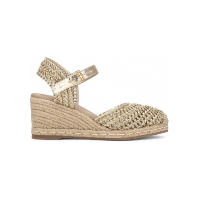 Xti für Damen. 14529601-ORO Espadrilles 145296 gold (40), 5 bis 8 cm, Schnalle, Lässig Xti für Damen. 14529601-ORO Espadrilles 145296 gold (40), 5 bis 8 cm, Schnalle, Lässig