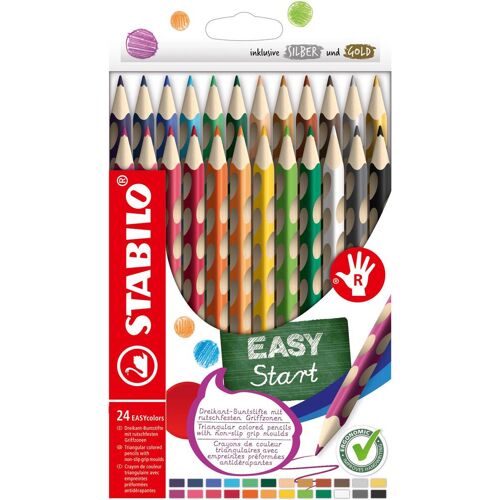 STABILO EASYcolors für Rechtshänder - Set mit 24 Farben