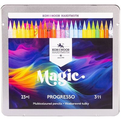 KOH-I-NOOR Progresso Magic 8774/24 Buntstifte in Lack, in Dose 24 Stück KOH-I-NOOR Progresso Magic 8774/24 Buntstifte in Lack, in Dose 24 Stück
