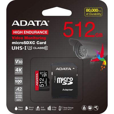 Adata MicroSDXC 512 GB High Endurance + SD-Adapter Adata MicroSDXC 512 GB High Endurance + SD-Adapter