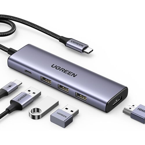 UGREEN USB-C To HDMI+3*USB 3.0 A+PD Power Converter 5 in 1
