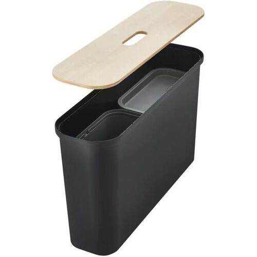 ORTHEX 46 l schwarz mit Deckel + 2 COLLECT-Körbe 13 l für Wäsche, Abfall