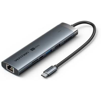 Vention 8-in-1 USB-C zu HDMI / USB-C / USB 3.0 / USB 2.0 / RJ45 / SD/TF / PD Docking Station 0.15M G Vention 8-in-1 USB-C zu HDMI / USB-C / USB 3.0 / USB 2.0 / RJ45 / SD/TF / PD Docking Station 0.15M G