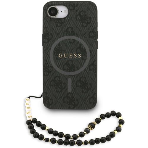 Guess PU Leather 4G Colored Ring Strap MagSafe Back Cover für iPhone 16e/17e Black