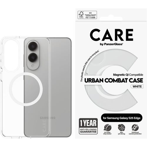 PanzerGlass CARE Hülle Samsung Galaxy S25 Edge Urban klar/weiß QI