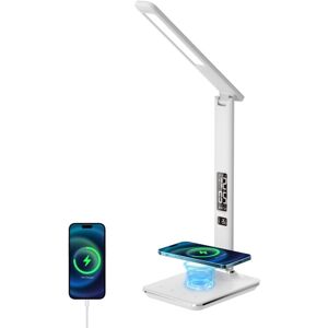 LED Tischleuchte Immax KINGFISHER Qi weiss mit Qi-kabelloses Laden und USB-Anschluss LED Tischleuchte Immax KINGFISHER Qi weiss mit Qi-kabelloses Laden und USB-Anschluss