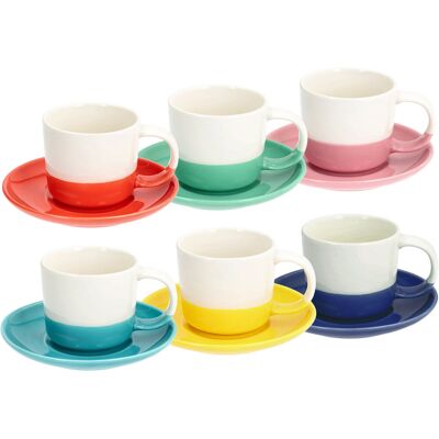 Tognana 6-teiliges Set Teetassen und Untertassen RAINBOW mehrfarbig 210 ml Tognana 6-teiliges Set Teetassen und Untertassen RAINBOW mehrfarbig 210 ml