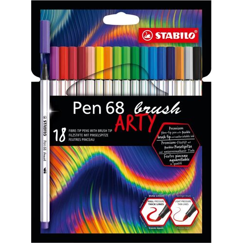 STABILO Pen 68 Brush "ARTY" Filzstifte - 18 Farben