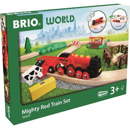 Brio Spielesets 36029 Zugset mit großer roter Action-Lokomotive
