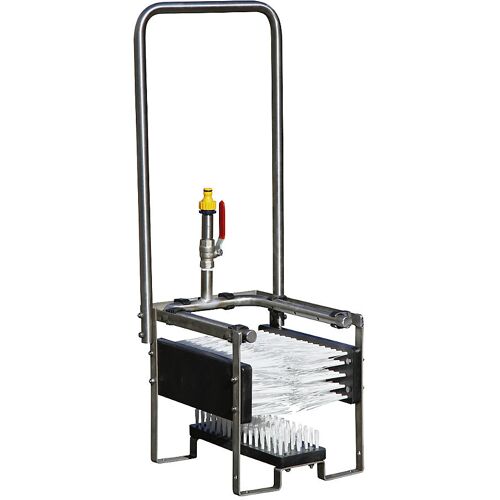 CEMO Stiefelreiniger ECO, aus Edelstahl, LxBxH 330 x 330 x 820 mm