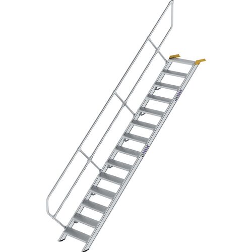 MUNK Industrietreppe, Alu-Stufen, Stufenbreite 800 mm, 14 Stufen