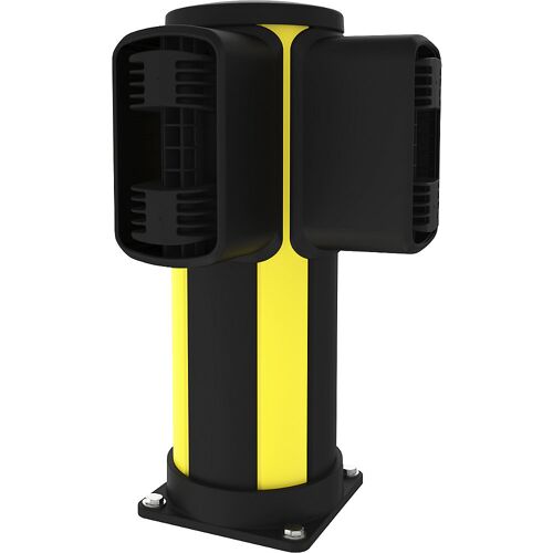 Axelent Rammschutz-Eckpoller X-Protect, Höhe 610 mm, zwei Anschlüsse, L-Form
