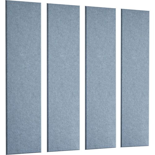eurokraft basic Akustik-Wandplatte, HxB 1200 x 300 mm, VE 4 Stk, blau, ab 5 VE