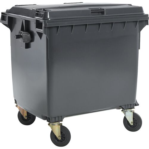 Müllcontainer aus Kunststoff, DIN EN 840, Volumen 1100 l, BxHxT 1370 x 1470 x 1115 mm, anthrazit kaiserkraft