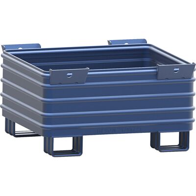 Heson Schwerlast-Stapelbehälter, BxL 1000 x 1200 mm, mit U-förmigen Füßen, blau lackiert, ab 10 Stk Heson Schwerlast-Stapelbehälter, BxL 1000 x 1200 mm, mit U-förmigen Füßen, blau lackiert, ab 10 Stk