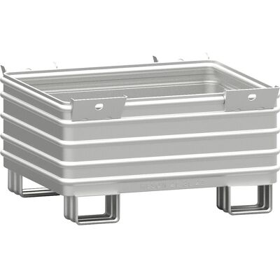 Heson Schwerlast-Stapelbehälter, BxL 1000 x 1200 mm, mit U-förmigen Füßen, feuerverzinkt, ab 10 Stk Heson Schwerlast-Stapelbehälter, BxL 1000 x 1200 mm, mit U-förmigen Füßen, feuerverzinkt, ab 10 Stk
