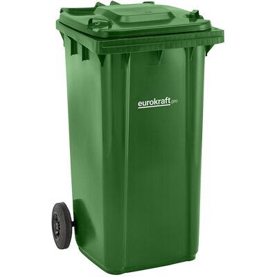 eurokraft pro Mülltonne aus Kunststoff DIN EN 840, Volumen 240 l, BxHxT 580 x 1100 x 740 mm, grün, ab 5 Stk eurokraft pro Mülltonne aus Kunststoff DIN EN 840, Volumen 240 l, BxHxT 580 x 1100 x 740 mm, grün, ab 5 Stk