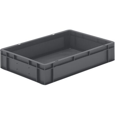 Euro-Format-Stapelbehälter, Wände und Boden geschlossen, LxBxH 600 x 400 x 120 mm, grau, VE 5 Stk kaiserkraft Euro-Format-Stapelbehälter, Wände und Boden geschlossen, LxBxH 600 x 400 x 120 mm, grau, VE 5 Stk kaiserkraft