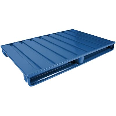 Heson Stahlflachpalette, LxB 1000 x 800 mm, Traglast 2000 kg, enzianblau, ab 10 Stk Heson Stahlflachpalette, LxB 1000 x 800 mm, Traglast 2000 kg, enzianblau, ab 10 Stk
