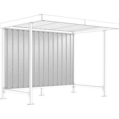 WSM Rückwand zu Materialüberdachung Leipzig, für einseitige Ausführung, für Grundeinheit, B 2870 mm WSM Rückwand zu Materialüberdachung Leipzig, für einseitige Ausführung, für Grundeinheit, B 2870 mm