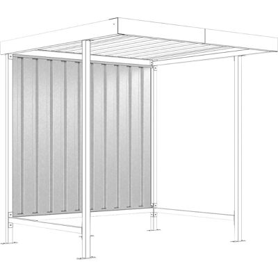 WSM Rückwand zu Materialüberdachung Leipzig, für einseitige Ausführung, für Grundeinheit, B 2250 mm WSM Rückwand zu Materialüberdachung Leipzig, für einseitige Ausführung, für Grundeinheit, B 2250 mm