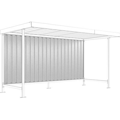 WSM Rückwand zu Materialüberdachung Leipzig, für einseitige Ausführung, für Grund- und Anbaueinheit, B 4300 mm WSM Rückwand zu Materialüberdachung Leipzig, für einseitige Ausführung, für Grund- und Anbaueinheit, B 4300 mm