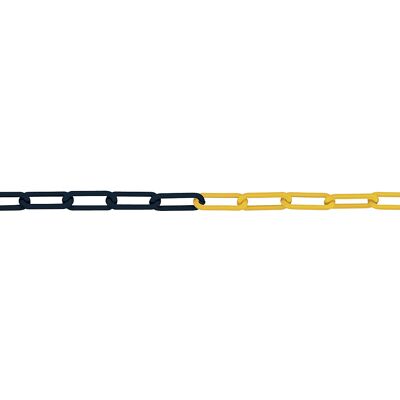 Moravia PE-Gliederkette, Gliederstärke 8 mm, Bundlänge 25 m, schwarz-gelb, ab 4 Stück Moravia PE-Gliederkette, Gliederstärke 8 mm, Bundlänge 25 m, schwarz-gelb, ab 4 Stück