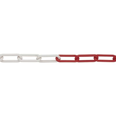 Moravia PE-Gliederkette, Gliederstärke 8 mm, Bundlänge 25 m, rot-weiß, ab 4 Stück Moravia PE-Gliederkette, Gliederstärke 8 mm, Bundlänge 25 m, rot-weiß, ab 4 Stück