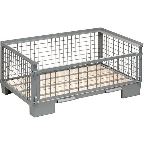 Gitterbox, mittelhohe Bauform, 1 Längswand voll abklappbar, ab 1 Stück kaiserkraft