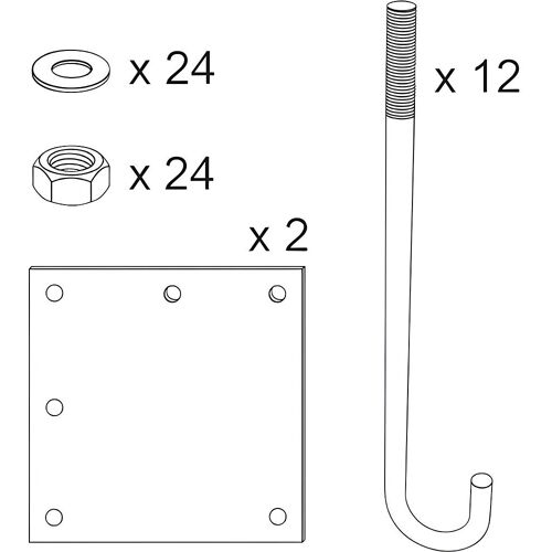 Montage-Set für Höhenbegrenzer, Schablone und Befestigung, 7000 - 12000 mm, H 1,9 - 4,0 m kaiserkraft
