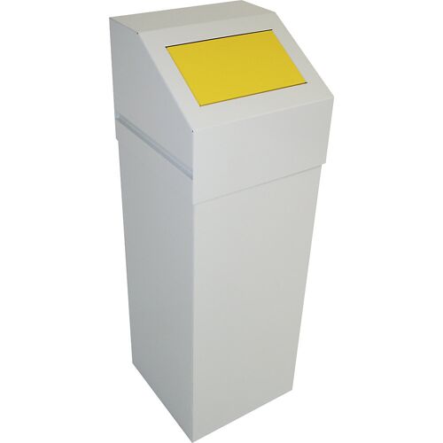 Wertstoffsammler aus Stahl, Volumen 65 l, mit gelbem Deckel kaiserkraft