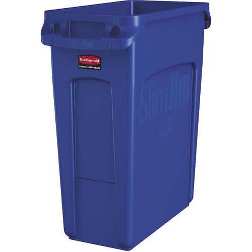 Rubbermaid Abfalleimer SLIM JIM®, Volumen 60 l, mit Lüftungskanälen, blau