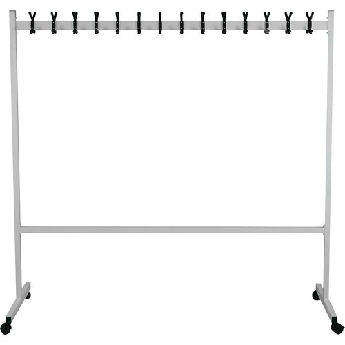 eurokraft basic Mobiler Garderobenständer, HxT 1700 x 550 mm, 2 x 14 Haken