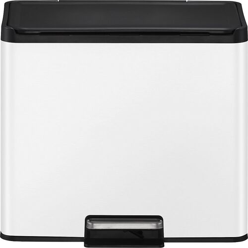 EKO Treteimer Recycler, Stahl, 30 l, 2-fach-Sammler, weiß