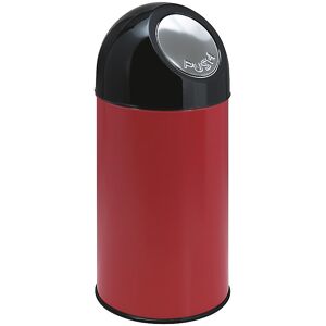 Push-Mülleimer, Stahl, Volumen 40 l, verzinkter Innenbehälter, rot, ab 2 Stk kaiserkraft Push-Mülleimer, Stahl, Volumen 40 l, verzinkter Innenbehälter, rot, ab 2 Stk kaiserkraft