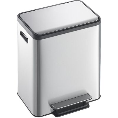 EKO Tretabfallsammler, Volumen 2 x 15 l, BxHxT 404 x 492 x 321 mm, Edelstahl, 2fach-Sammler EKO Tretabfallsammler, Volumen 2 x 15 l, BxHxT 404 x 492 x 321 mm, Edelstahl, 2fach-Sammler