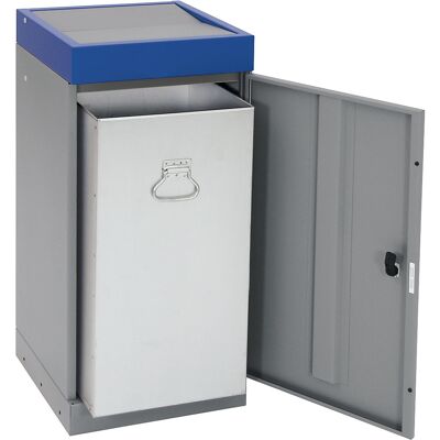 Wertstoffsammler mit Flügeltür, einzeln, Volumen 30 l, Volumen 70 l, Deckelfarbe Blau kaiserkraft Wertstoffsammler mit Flügeltür, einzeln, Volumen 30 l, Volumen 70 l, Deckelfarbe Blau kaiserkraft