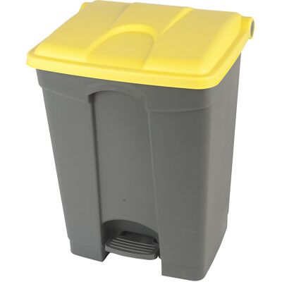Kaiserkraft Pedal-Mülleimer - 70L, Grau, Gelber Deckel Kaiserkraft Pedal-Mülleimer - 70L, Grau, Gelber Deckel