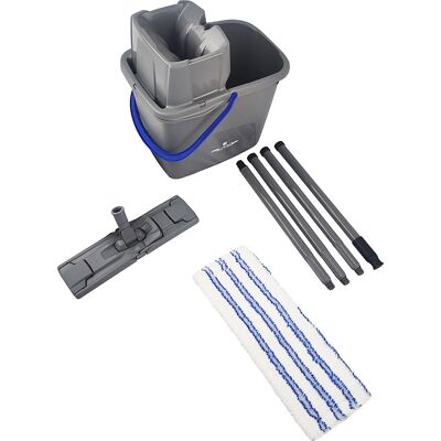 eurokraft basic Nasswischeimer-Set, mit 4-teiligem Stiel und Mikrofaser-Mopp, 15-l-Eimer eurokraft basic Nasswischeimer-Set, mit 4-teiligem Stiel und Mikrofaser-Mopp, 15-l-Eimer