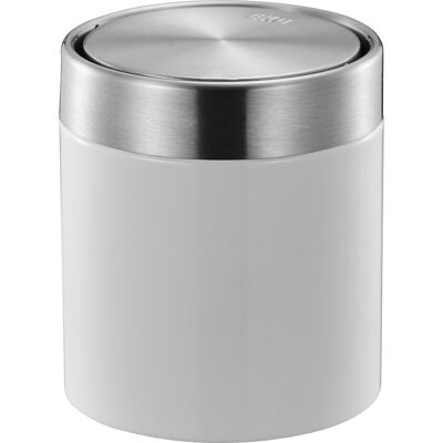EKO Stahlmüllbehälter - 0,5L, Weiß, Kompakter Mülleimer EKO Stahlmüllbehälter - 0,5L, Weiß, Kompakter Mülleimer