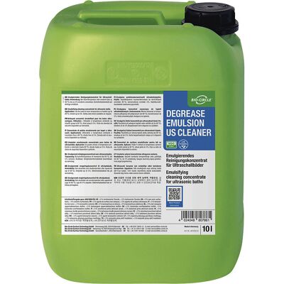 Bio-Circle Ultraschallreiniger Degrease Emulsion US Cleaner, im Kunststoff-Kanister, Inhalt 10 l Bio-Circle Ultraschallreiniger Degrease Emulsion US Cleaner, im Kunststoff-Kanister, Inhalt 10 l