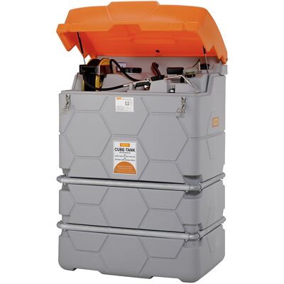 CEMO Schmierstofftank CUBE, Outdoor Premium, mit Klappdeckel, Volumen 1000 l CEMO Schmierstofftank CUBE, Outdoor Premium, mit Klappdeckel, Volumen 1000 l