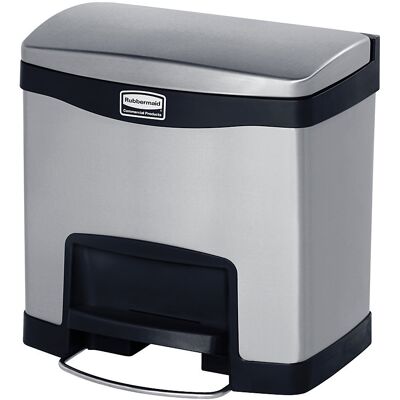 Rubbermaid Tretabfallsammler SLIM JIM®, aus Edelstahl, Volumen 15 l Rubbermaid Tretabfallsammler SLIM JIM®, aus Edelstahl, Volumen 15 l
