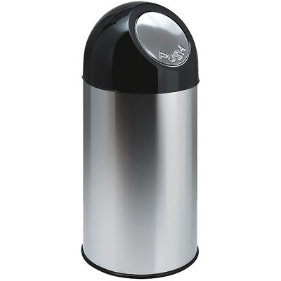 Push-Mülleimer, Stahl, Volumen 40 l, Edelstahl, ab 2 Stk kaiserkraft Push-Mülleimer, Stahl, Volumen 40 l, Edelstahl, ab 2 Stk kaiserkraft