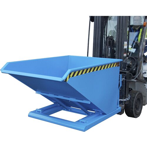 eurokraft pro Kippbehälter, extrem niedrige Bauhöhe, ohne Fahrwerk, Volumen 0,75 m³, lichtblau