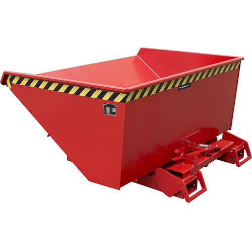 eurokraft pro Kippbehälter automatisch, Volumen 0,9 m³, rot RAL 3000