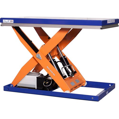 Edmolift Kompakt-Hubtisch, stationär, Tragfähigkeit 2000 kg, Plattform LxB 1300 x 800 mm, Nutzhub 820 mm